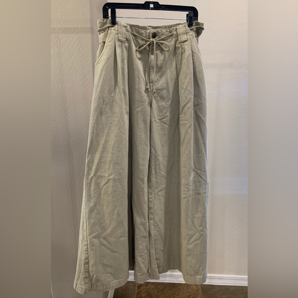 Free People Julien Wide Leg Chino Trousers size Large - Picture 5 of 14
